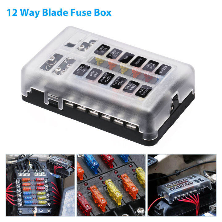 12v 32v Car Fuse Box 12 Way Car Blade Fuse Box Holder Marine Fusebox 