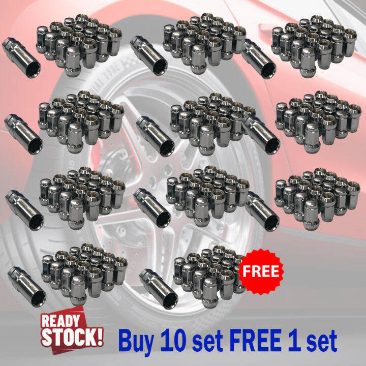 Allen Key Wheel Nuts / Racing Nuts / Lug Nuts M12 x 1.25 (16pcs + 1 key