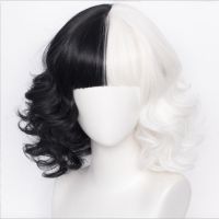 Amazon euramerican fashion lady cos wig black siren library IRA Cruella short curly hair