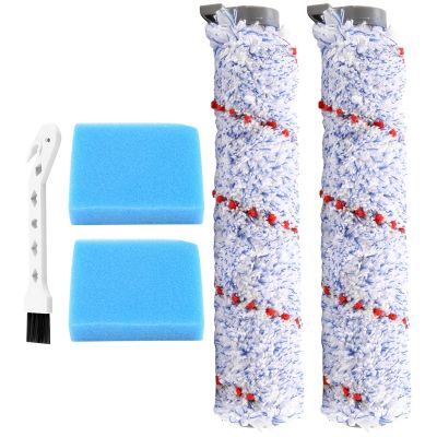 Replacement Brush Roller for Tineco IFloor Wet Dry Cordless Vacuum Cleaner, 2 Pack Roller Brush +2 Pre-Filter Foam
