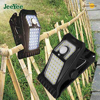 JeeYee ไฟเซ็นเซอร์ตรวจจับการเคลื่อนไหวแบบติดกลางแจ้ง45LEDs Lampu Tenaga Surya,ไฟกันขโมยไร้สาย IP65กันน้ำได้3โหมดสำหรับรั้วโรงรถลานบ้าน