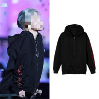 Bangtan Boys LOVE YOURSELF concert with the same zipper hooded plus velvet cardigan jacket