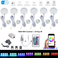 Wifi Magic Home APP + 24Key Remote Control RGB LED Under Cabinet Light Dimmer Kitchen Counter Furniture Kit For Alexa Google