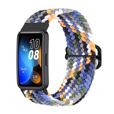 Gelang kepang untuk Huawei Band 8 tali nilon sabuk dapat disesuaikan Smartwatch aksesoris gelang elastis Correa Huawei Band8 band