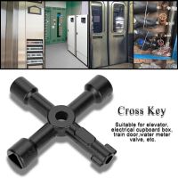 Universal Cross Key 4-Way Radiator Key Zinc Alloy Open Key for Water Meter Valve Electric Box Cupboard Cabinet