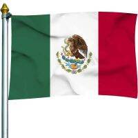 3x5 FT Mexico National Flag Polyester Mexican Flag Vivid Color Mexico Flag Mexicana Country Flags for Festival Outside Decor