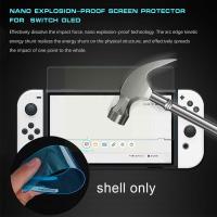 For Ns Oled Protective Hard Tempered Screen Protector Film Thumb Grips Caps For Switch Oled Prote H1v4