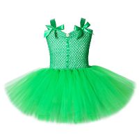 Solid Green Tutu Dress for Baby Girls Fairy Dresses for Ireland St.Patricks Day Kids Girl Halloween Christmas Costumes V-neck