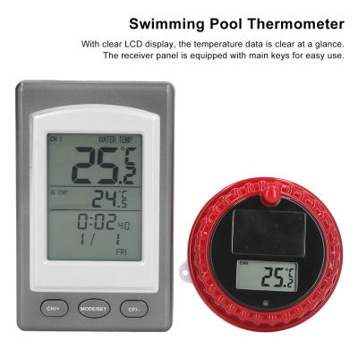 เครื่องวัดอุณหภูมิสระว่ายน้ำไร้สายลอยน้ำได้พร้อมสระสปาหน้าจอ LCD สำหรับเครื่องวัดอุณหภูมิทนทาน