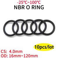 10pcs Black O Ring Gasket CS 4mm OD 16mm 120mm NBR Automobile Nitrile Rubber Round O Type Corrosion Oil Resistant Seal Washer