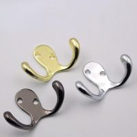 Solid 2-Pronged Keys Robes Hats Clothes Hook Clothes Hook  High-quality Lightweight Towel Hanger Picture Hangers Hooks