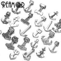 REAMOR Stainless Steel Simple Anchor Hook Clasps For Leather Bracelet Connectors Necklace Pendant DIY Jewelry Making Accessories