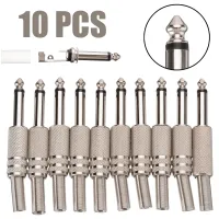 10pcs/lot 6.35mm Jack Plug Male Mono Audio Connector Adapter 1/4Inch Male Soldering Audio Connectors