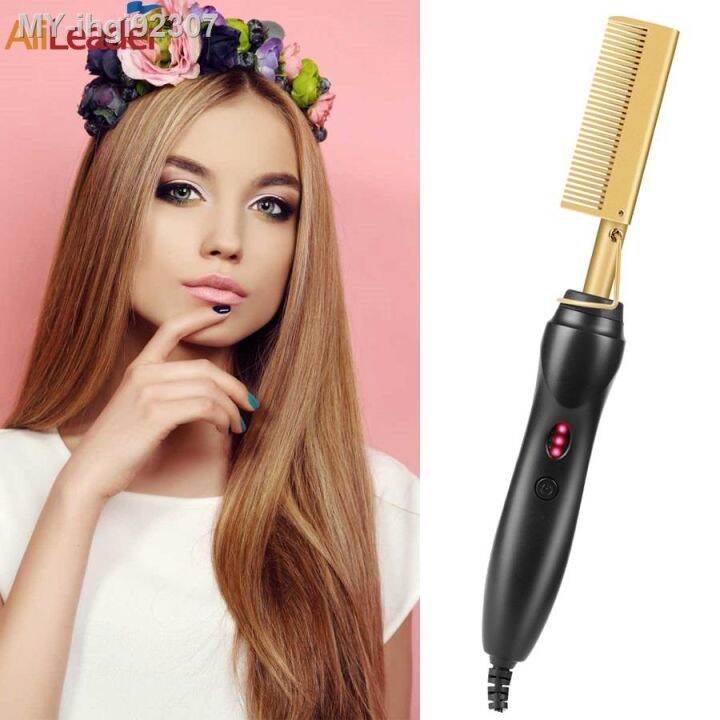 ☁ Hot Comb Straightener 2 In 1 Electric Heating Straighten Curling Iron