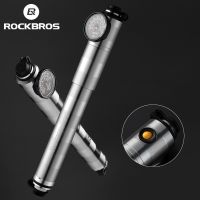 ROCKBROS Bike Pump High Pressure Aluminium Alloy CNC Dustproof Barometer AV/FV Ultralight Portable Inflater Bicycle Accessories Air Compressors  Infla