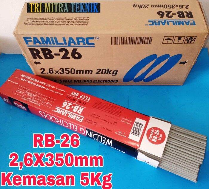 KAWAT LAS RB26 2,6MM X 350MM KEMASAN DUS ISI 5KG PRODUK KOBE STEEL ...