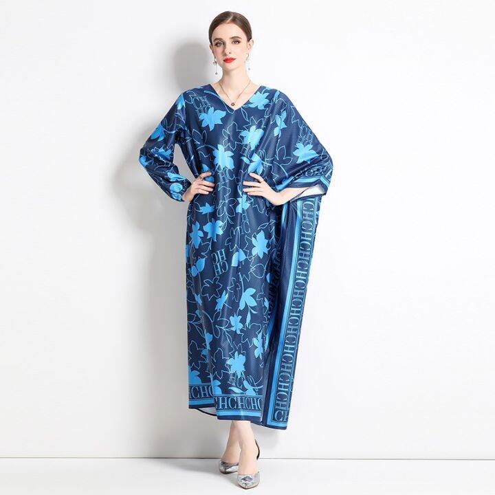 womens-dress-fashionable-new-style-loose-fitting-large-piece-printed-maxi-dress