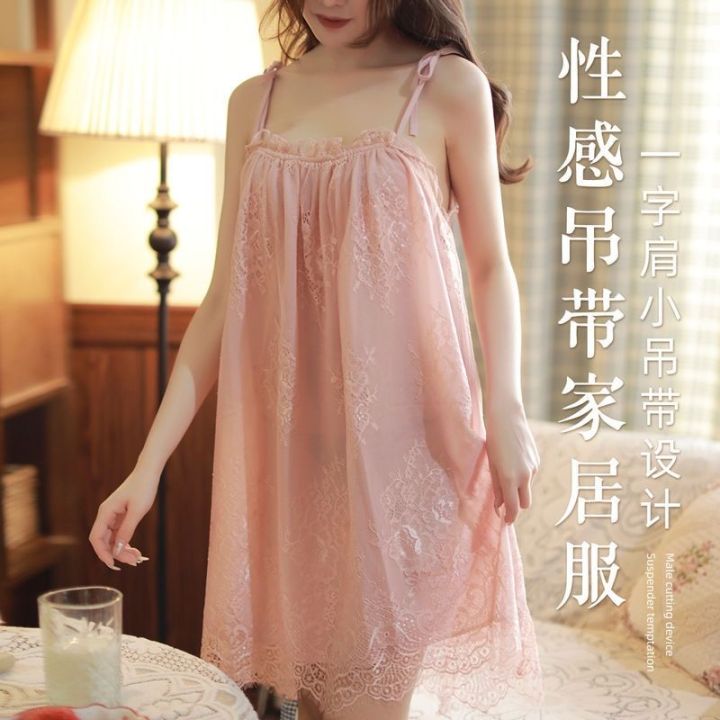 Polyester Plus Size Women Sexy Nightdress Maxi Lingerie Lace