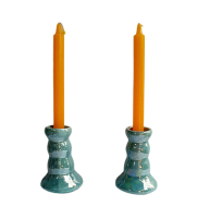 เชิงเทียน เชิงเทียนเซรามิก  เชิงเทียนหลอดสีมุก แถมฟรีเทียนเหลือง 1 คู่ Candle holder