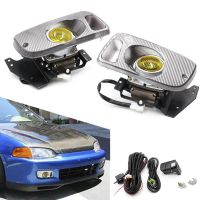 ✤❁ 2Pcs 55W 3000-3500K 12V Waterproof Car Front Fog Lamps Halogen Lights for Honda Civic 1992-1995 Roadster Hatchback Replacement