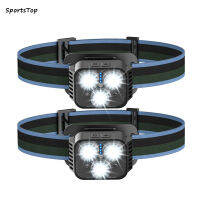 SportsTop ไฟหน้า Led สำหรับปีนเขาแคมป์ปิ้งตกปลา,ไฟฉายไฟฉายติดศีรษะติดเซนเซอร์อัจฉริยะชาร์จยูเอสบีแบบพกพากลางแจ้ง