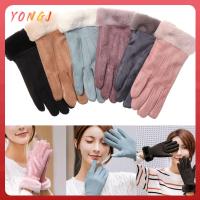 YONGJ Cute Outdoor Sport Touch Screen Women Gloves Furry Warm Mitts Full Finger Mittens Thick Plush