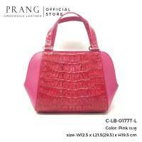 Prang Crocodile Leather Top Handle Bag Handbag กระเป๋าถือสตรี กระเป๋าผู้หญิง หนังจระเข้ C-LB-0177T-L