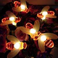 Solar Panel Cute Honey Bee Led String 5M 7M Fairy Lights Christmas Outdoor Festoon Garden Party Patio Fence Garlands For Decor