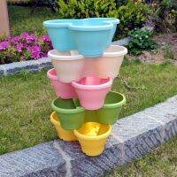 [COD] Balcony planting pots three-dimensional flower multi-layer combination vegetables large resin plastic