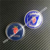 2ชิ้น50มม. แต่งรถใหม่ Saab Scania ป้ายฝากระโปรงหน้าสีฟ้าสัญลักษณ์ตราอัตโนมัติ2หมุด5289871 4522884