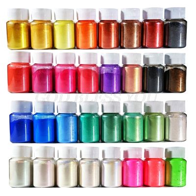 32 Colors Cosmetic Grade Pearlescent Natural Mica Mineral Powder Epoxy Resin Dye Pearl Pigment DIY Jewelry Crafts Making Tool