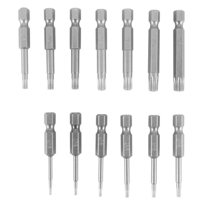 13 Pcs 1/4 Inch Screw Driver Bit Set S2 Steel Hex Shank T5T45