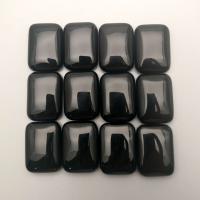 25x18MM Nature Stone Rectangle Black Onyx cab cabochon for jewelry making beads 12Pcs/lot Free shipping no hole Wholesale