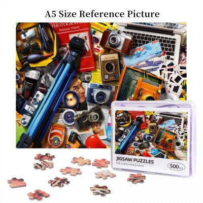 Retro Camera Tabletop Wooden Jigsaw Puzzle 500 Pieces Educational Toy Painting Art Decor Decompression toys 500pcs
