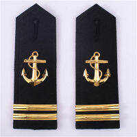 New Arrival Metal Shoulder Strap With Anchor Paddle Golden Epaulettes For Sailor Captain Uniform Coat Cosplay