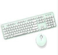 [COD] Skyscraper Wireless Keyboard Mouse Color ลิปสติก Girls Punk Keyboard Office Set