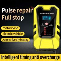 ZZOOI Car Battery Charger 12V 6A Intelligent Fast Charging Pulse Repair Type Full Auto-Stop Lead Acid for Motorcycle Truck