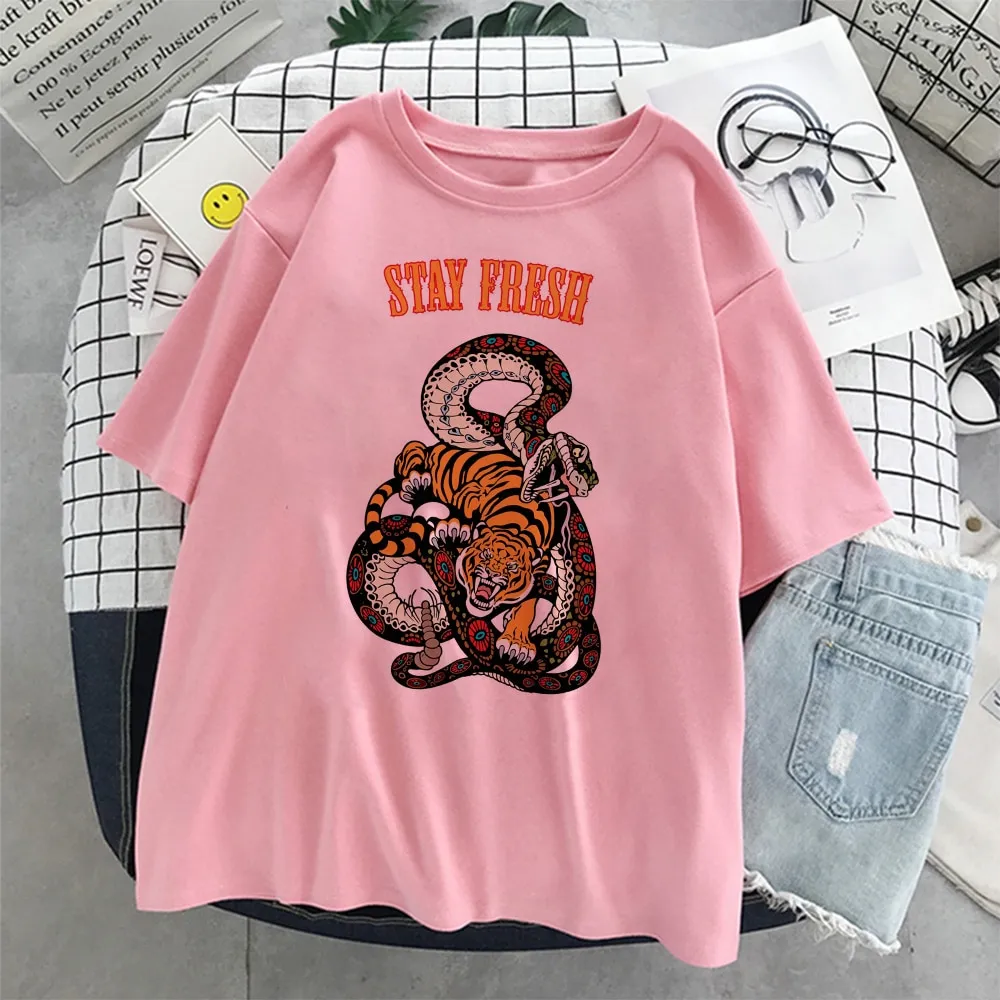 Woman Cotton Tshirt Harajuku Dragon Kpop Ropa Mujer Y2k Tops Aesthetic  Vintage Femme T-shirt Korean Style Oversized Pink T Shirt | Lazada PH