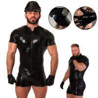 [HOT BEIJMKLHIW 547] Heseks Latex Catsuit หนัง Man Jumpsuits ยืด PVC Bodysuits ยืดแน่นเซ็กซี่ Clubwear ผู้ชายซิปด้านหน้าไวนิล Body Suit