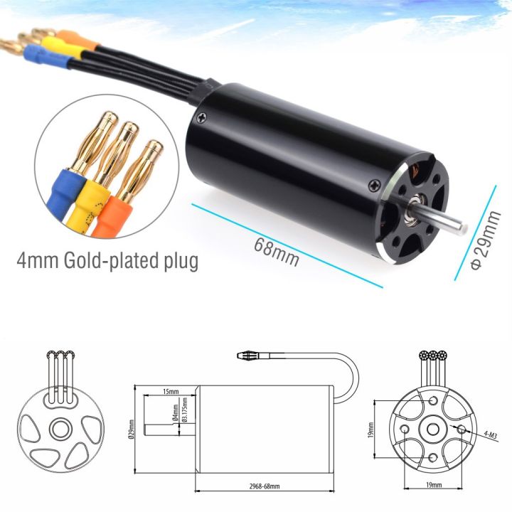 จรวด2968-3400kv-3800kv-4เสามอเตอร์ไร้แปรงถ่าน-เสื้อแจ็คเก็ตระบายความร้อนด้วยน้ำสำหรับ-feilun-ft011-ft012-600-800มม-เรือ1-10-1-8-rc-รถ