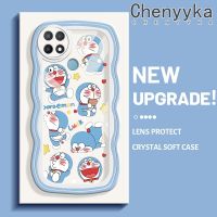 เคส Chenyyka สำหรับ OPPO เคส A15 A15s A35 4G เคสเต็มหน้าจอลายโดราเอมอนมาการองเวฟบเคสมือถือกันกระแทกแบบใสนิ่มเคสโปร่งใสลายกล้องถ่ายรูปสร้างสรรค์ซิลิกาเจลฝาครอบป้องกัน