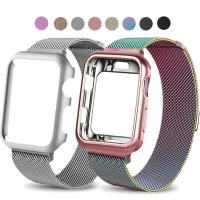 Case และ Milanese Loop สแตนเลสสตีลสำหรับ Apple Watch 2/3 42มม. 38มม. สร้อยข้อมือสำหรับ Apple Watch Series 8 7 SE 6 5 4 40มม. 41มม. 44มม. 45มม.