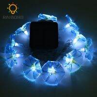 LED Outdoor Solar Lamp String Lights 10/15/20/30 LED Morning glory Fairy Holiday Christmas Party Garland Solar Garden Waterproof Fairy Lights