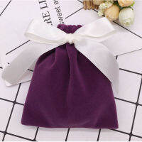 Purple Velvet Jewelry Gift Bags Ribbon 7x9cm 10x12cm 12x15cm 15x20cm pack 50 Eyelashes Cosmetic Lipstick Drawstring Pouches