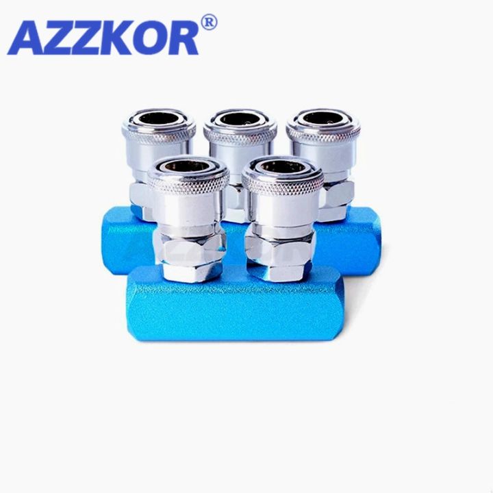 qdlj-pneumatic-fitting-1-4-self-locking-c-type-quick-connector-air-gas-distributor-for-pump-tool-coupler-manifold-multi-splitter