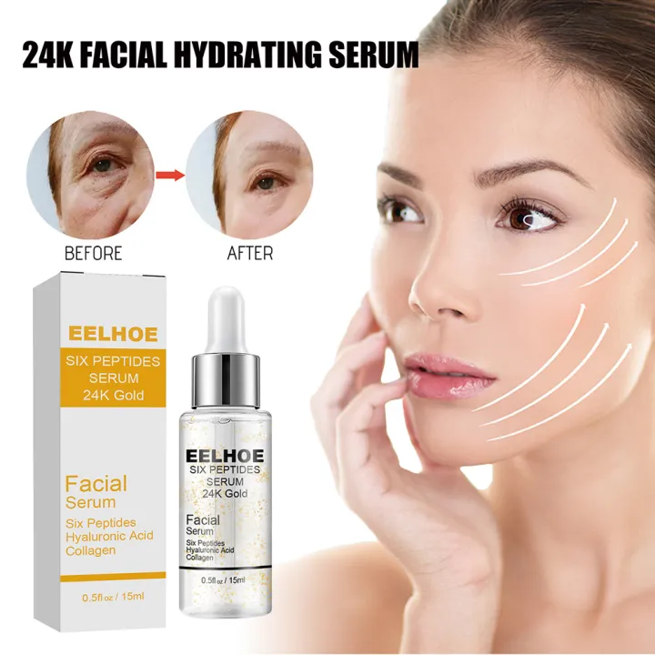 Six Peptides Essence 24k Gold Collagen Hyaluronic Acid Facial ...