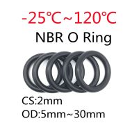 【CW】 50pcs Black O Ring Gasket CS 2mm OD 5mm   30mm NBR Automobile Nitrile Rubber Round O Type Corrosion Oil Resistant Seal Washer