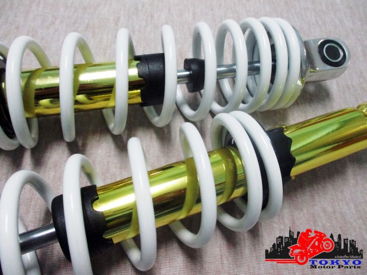 honda-dax-st50-st70-chaly-cf50-cf70-rear-shock-cylinder-gold-spring-white-โช๊คหลัง-กระบอกทอง-สปริงขาว