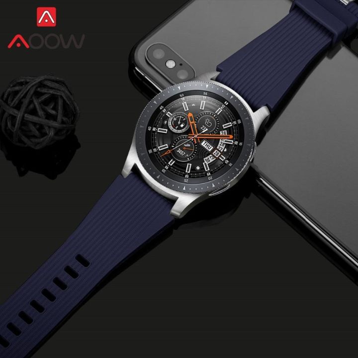 สายนาฬิกาซิลิโคน-22-มม-สำหรับ-samsung-galaxy-watch-46-มม-รุ่น-sm-r800-ลายยางเปลี่ยนสร้อยข้อมือสายคล้องคอสีเงิน