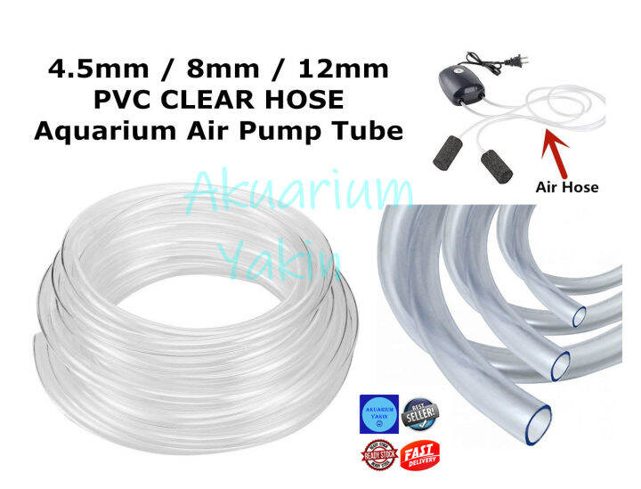 4077 4.5mm / 8mm / 12mm Aquarium Air Pump Tube PVC Hose Pipe Fish Tank